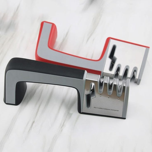 Aiguiseur de Couteaux 4 en 1 en Acier Inoxydable